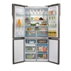 מקרר 4 דלתות זכוכית שחורה HAIER HRF6200FB	פתוח