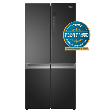 תמונה של מקרר 4 דלתות זכוכית שחורה HAIER HRF7100FB