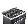 תנור משולב כיריים דגם DELONGHI PRO966MA	- מבט על/צד